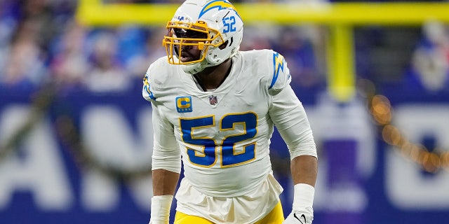 Chargers' Khalil Mack says historic playoff collapse seemed 'like a nightmare' 2 Khalil Mack plays in a game against the Colts