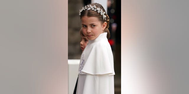 Princess Charlotte and Prince Louis arriving at Westminster Abbey, central London, ahead of the coronation ceremony