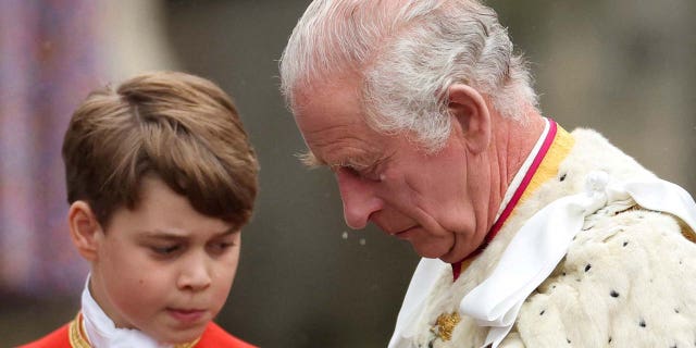 Prince George and King Charles at the coronation