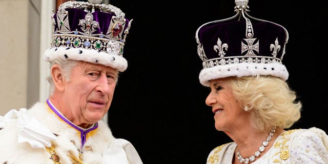 King Charles and Camilla on the balcony