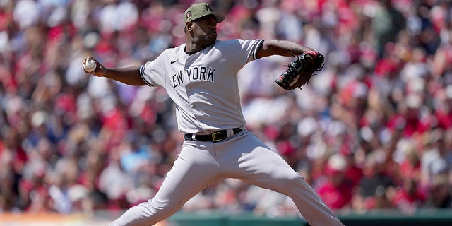 Luis Severino pitches for the Yankees
