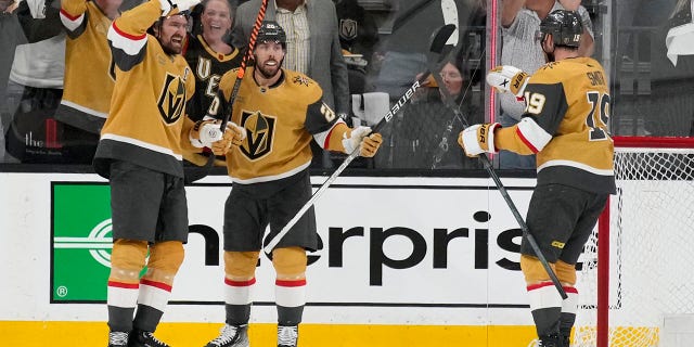 Mark Stone celebrates