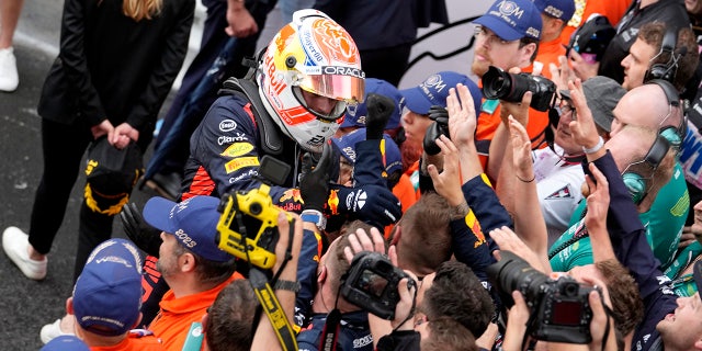 Max Verstappen celebrates