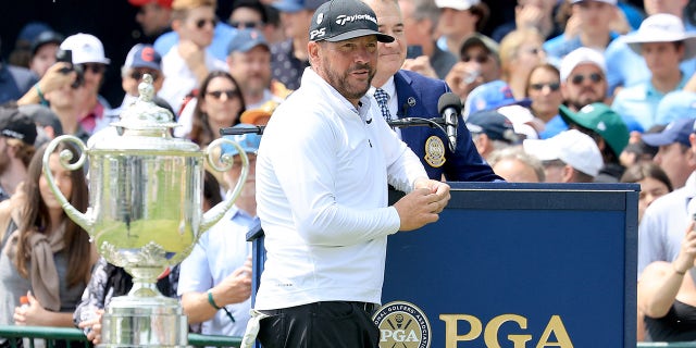 Michael Block sinks hole-in-one as dream PGA Championship continues 2 Michael Block walks on tee