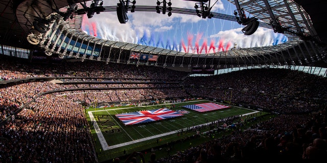 View inside the stadium before an NFL game