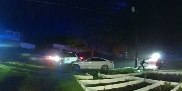 Ferraiolo can be seen ramming his car into a police vehicle