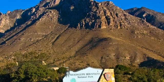 A sign for Guadalupe Mountain National Park