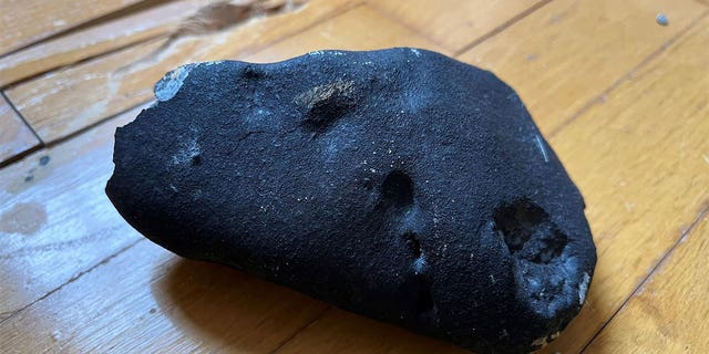A possible space rock that crashed through a New Jersey home
