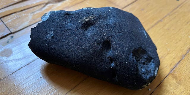 A possible space rock that crashed through a New Jersey home