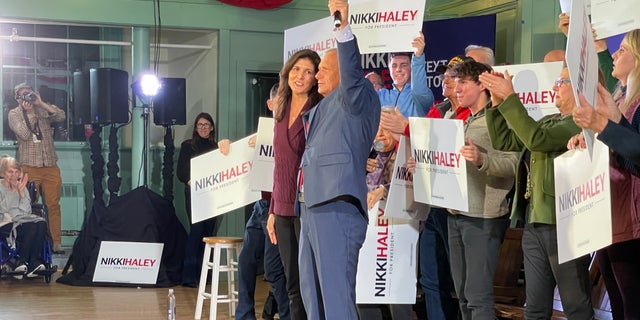 Nikki Haley and Don Bolduc in New Hampshire