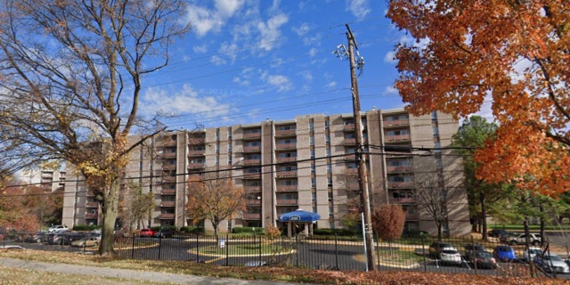 Street view of Oakcrest Towers apartment