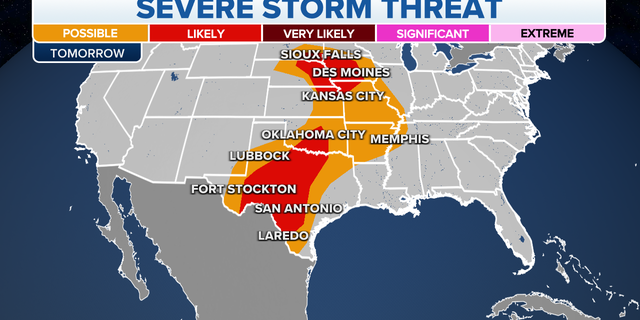 The threat of severe storms on Friday