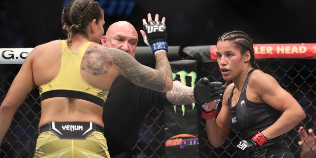 Julianna Peña fights with Amanda Nunes