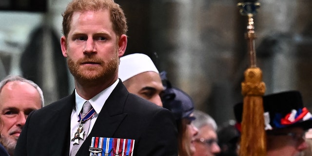 Prince Harry, Duke of Sussex, is seen at King Charles III's coronation