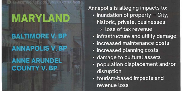 One of the slides from Recktenwald's presentation at an Environmental Law Institute event in April. The slide shows he spoke about three cases involving Sher Edling, the same law firm arguing a similar case before him in Hawaii.