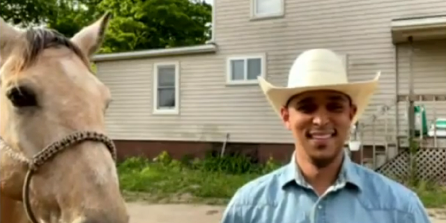 Michigan cowboy Ricky Littlejohn and his horse