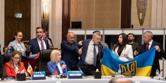 Ukraine protest against Russia in Ankara, Türkiye