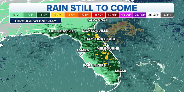 Florida rainfall through Wednesday