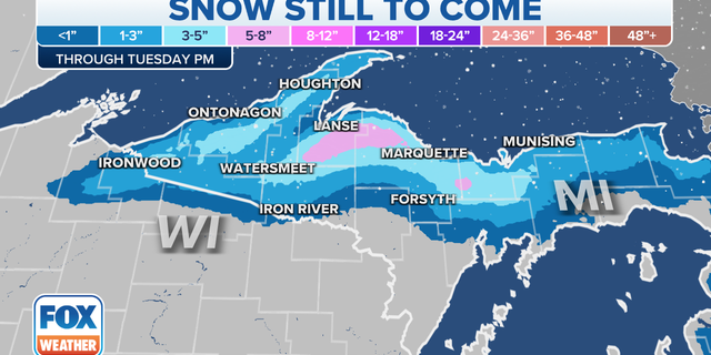 Snow still forecast in the Great Lakes, interior Northeast