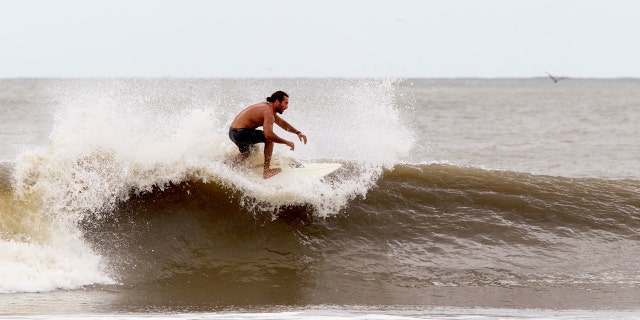 A surfer in Charleston, South Carolina