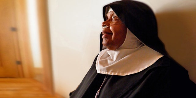 Catholic Sister religious habit nasal cannula