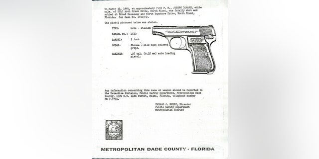 An image of Joseph DiMare's Italian pistol