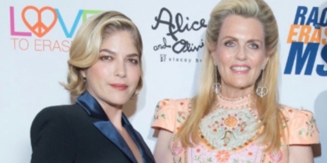 Selma Blair and Nancy Davis at the Race to Erase MS gala red carpet.