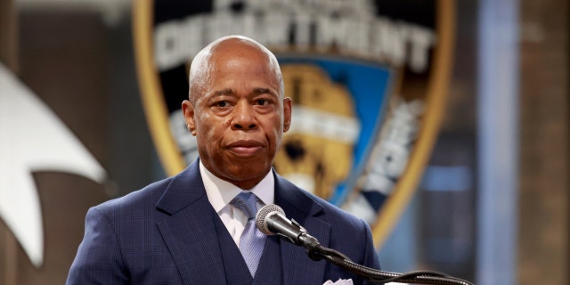 Mayor Eric Adams on camera
