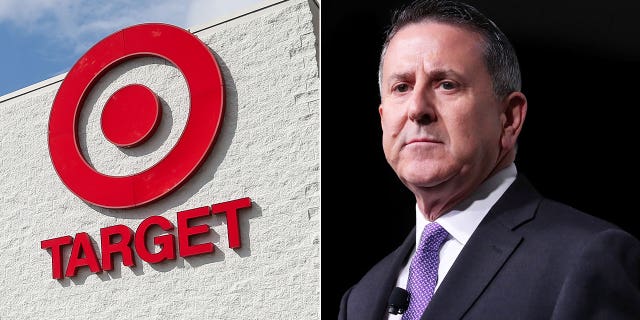 Target CEO Brian Cornell with sign