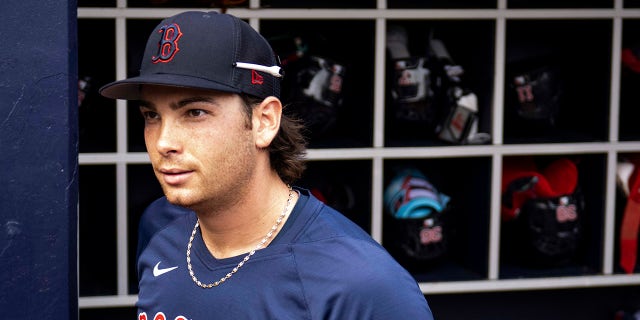 Triston Casas in dugout