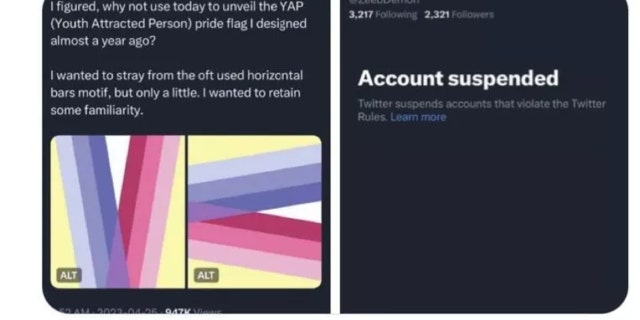 Deleted Twitter of "youth-attracted person" flag