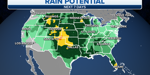 Rain potential across the U.S.