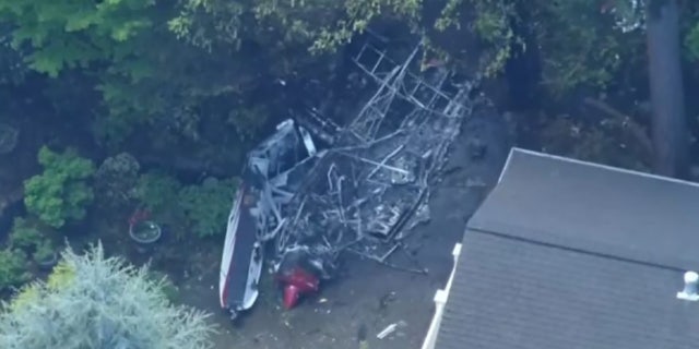 aerial view of float plane damage