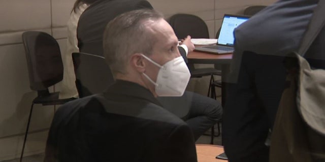 Jesse Webb in court wearing mask