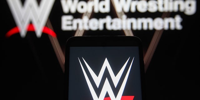 WWE logo on smartphone