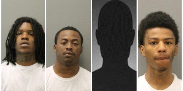 Four mug shots in a row