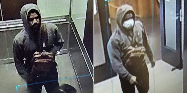 The suspected shooter in an elevator