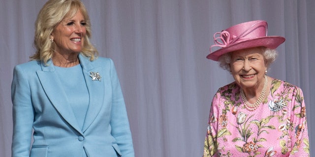 Queen Elizabeth II and First Lady Jill Biden