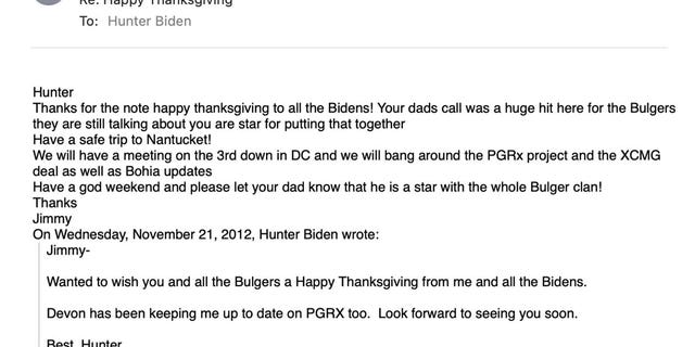 Hunter emails Bulger