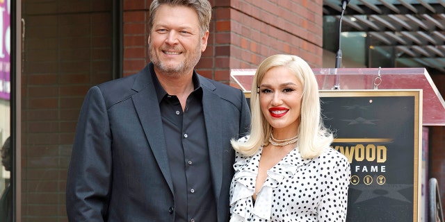 Gwen Stefani and Blake Shelton at the Hollywood Walk of Fame