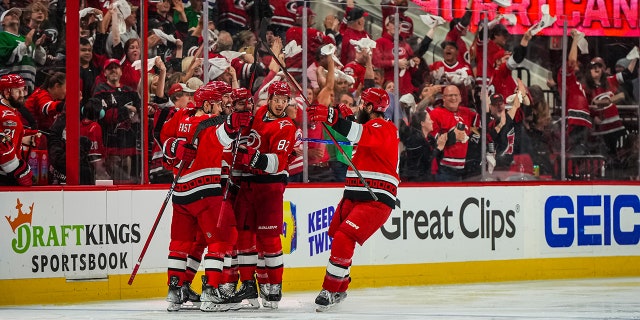 Hurricanes celebrate goal