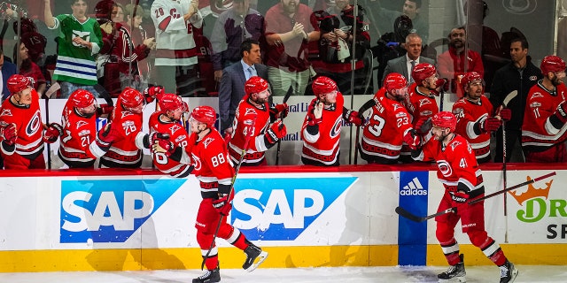 Hurricanes celebrate goal