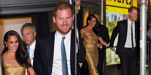Prince Harry and Meghan Markle leaving event in NYC