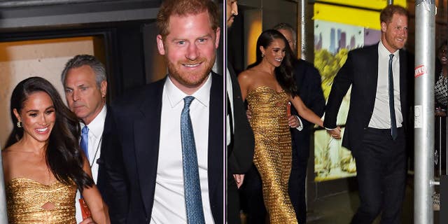 Prince Harry and Meghan Markle leaving event in NYC