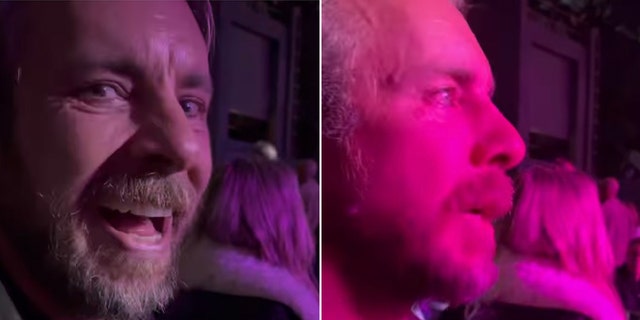 Dax Shepard looks at the camera and smiles while attending the Shania Twain concert split Dax Shepard looks emotional watching the stage