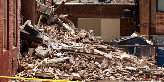 Debris from Davenport, Iowa, building collapse