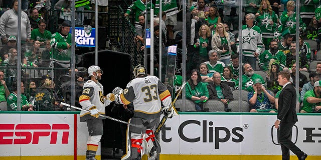 Knights skating off ice