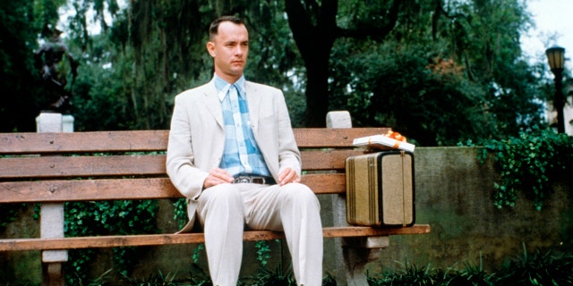 Forrest Gump sitting on a bench