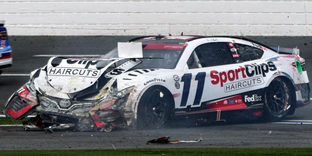 Denny Hanlin after crash at Coca Cola 600