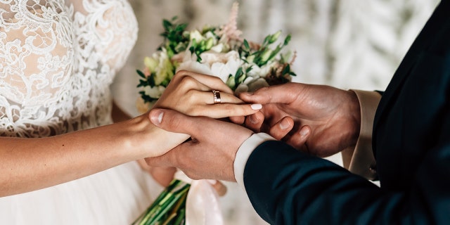 exchange of rings at wedding